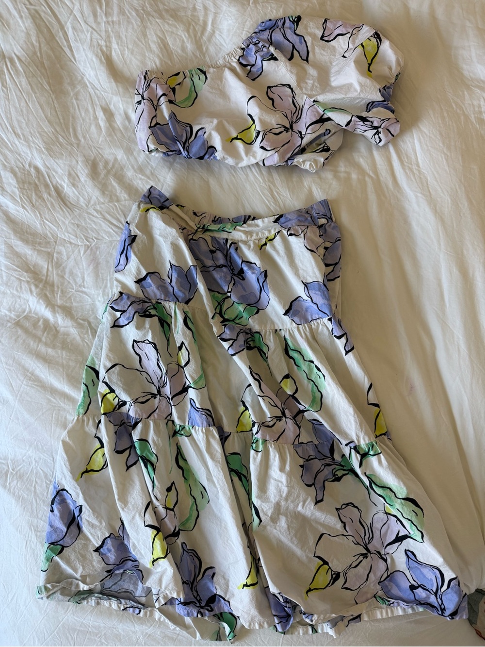 a new day White Floral Two-Piece Set with Lilac and Mint Accents